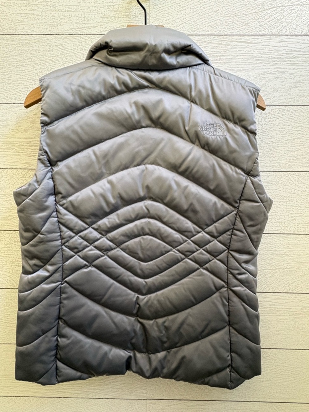 The North Face 550 Goose Down Puffer Vest Silver Gray Women’s Medium - Picture 6 of 9
